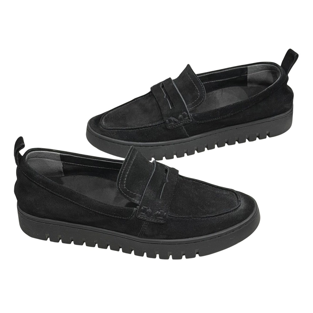 Vionic Uptown Loafers Womens 8 Black Suede Vio Motion Arch Support Comfort Shoes